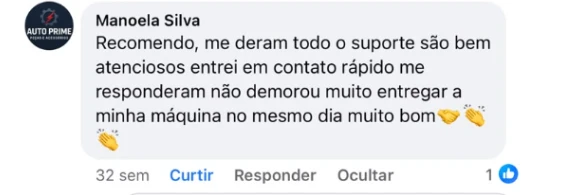Comentário de Manoela Silva no Facebook